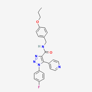 1-(4-fluorophenyl)-N-[(4-propoxyphenyl)methyl]-5-(pyridin-4-yl)-1H-1,2,3-triazole-4-carboxamide - 1207008-74-9