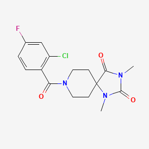 8-(2-chloro-4-fluorobenzoyl)-1,3-dimethyl-1,3,8-triazaspiro[4.5]decane-2,4-dione - 1040648-45-0