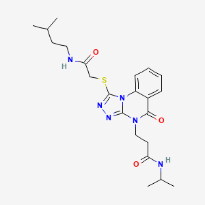 3-[1-({[(3-methylbutyl)carbamoyl]methyl}sulfanyl)-5-oxo-4H,5H-[1,2,4]triazolo[4,3-a]quinazolin-4-yl]-N-(propan-2-yl)propanamide - 1112437-10-1