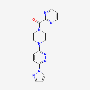 3-(1H-pyrazol-1-yl)-6-[4-(pyrimidine-2-carbonyl)piperazin-1-yl]pyridazine - 1251564-09-6