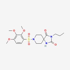 3-propyl-8-(2,3,4-trimethoxybenzenesulfonyl)-1,3,8-triazaspiro[4.5]decane-2,4-dione - 1021223-09-5
