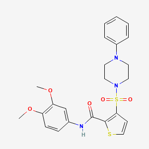 N-(3,4-dimethoxyphenyl)-3-[(4-phenylpiperazin-1-yl)sulfonyl]thiophene-2-carboxamide - 1040653-91-5