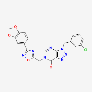 6-{[3-(2H-1,3-benzodioxol-5-yl)-1,2,4-oxadiazol-5-yl]methyl}-3-[(3-chlorophenyl)methyl]-3H,6H,7H-[1,2,3]triazolo[4,5-d]pyrimidin-7-one - 1040639-08-4