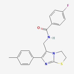 4-fluoro-N-{[6-(4-methylphenyl)-2H,3H-imidazo[2,1-b][1,3]thiazol-5-yl]methyl}benzamide - 946223-83-2