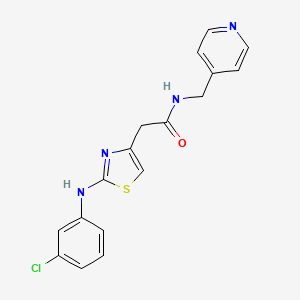 2-{2-[(3-chlorophenyl)amino]-1,3-thiazol-4-yl}-N-[(pyridin-4-yl)methyl]acetamide - 1040656-20-9
