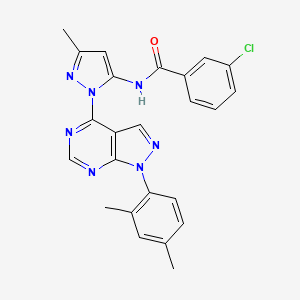 3-chloro-N-{1-[1-(2,4-dimethylphenyl)-1H-pyrazolo[3,4-d]pyrimidin-4-yl]-3-methyl-1H-pyrazol-5-yl}benzamide - 1005976-34-0