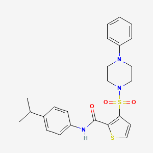 3-[(4-phenylpiperazin-1-yl)sulfonyl]-N-[4-(propan-2-yl)phenyl]thiophene-2-carboxamide - 1040653-83-5