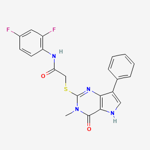 N-(2,4-difluorophenyl)-2-({3-methyl-4-oxo-7-phenyl-3H,4H,5H-pyrrolo[3,2-d]pyrimidin-2-yl}sulfanyl)acetamide - 1040662-89-2
