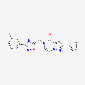 5-{[3-(3-methylphenyl)-1,2,4-oxadiazol-5-yl]methyl}-2-(thiophen-2-yl)-4H,5H-pyrazolo[1,5-a]pyrazin-4-one - 1040637-61-3