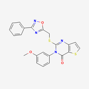 3-(3-methoxyphenyl)-2-{[(3-phenyl-1,2,4-oxadiazol-5-yl)methyl]sulfanyl}-3H,4H-thieno[3,2-d]pyrimidin-4-one - 1040667-95-5