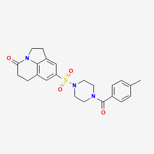 6-{[4-(4-methylbenzoyl)piperazin-1-yl]sulfonyl}-1-azatricyclo[6.3.1.0^{4,12}]dodeca-4(12),5,7-trien-11-one - 946259-60-5