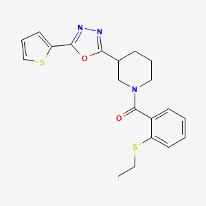 1-[2-(ethylsulfanyl)benzoyl]-3-[5-(thiophen-2-yl)-1,3,4-oxadiazol-2-yl]piperidine - 1226442-39-2