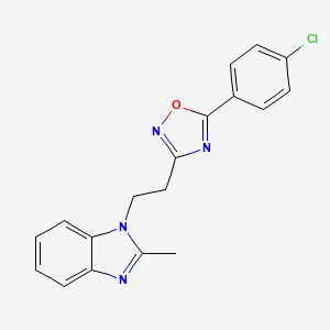 1-{2-[5-(4-chlorophenyl)-1,2,4-oxadiazol-3-yl]ethyl}-2-methyl-1H-1,3-benzodiazole - 1021253-30-4