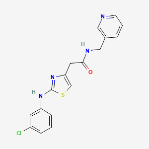 2-{2-[(3-chlorophenyl)amino]-1,3-thiazol-4-yl}-N-[(pyridin-3-yl)methyl]acetamide - 1040656-38-9