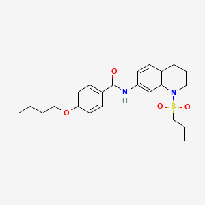 4-butoxy-N-[1-(propane-1-sulfonyl)-1,2,3,4-tetrahydroquinolin-7-yl]benzamide - 946350-91-0