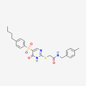 2-{[5-(4-butylbenzenesulfonyl)-6-oxo-1,6-dihydropyrimidin-2-yl]sulfanyl}-N-[(4-methylphenyl)methyl]acetamide - 1021261-24-4