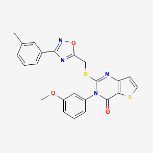 3-(3-methoxyphenyl)-2-({[3-(3-methylphenyl)-1,2,4-oxadiazol-5-yl]methyl}sulfanyl)-3H,4H-thieno[3,2-d]pyrimidin-4-one - 1040639-70-0