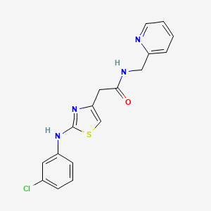 2-{2-[(3-chlorophenyl)amino]-1,3-thiazol-4-yl}-N-[(pyridin-2-yl)methyl]acetamide - 1040656-46-9