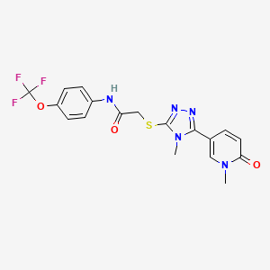 2-{[4-methyl-5-(1-methyl-6-oxo-1,6-dihydropyridin-3-yl)-4H-1,2,4-triazol-3-yl]sulfanyl}-N-[4-(trifluoromethoxy)phenyl]acetamide - 1040644-13-0