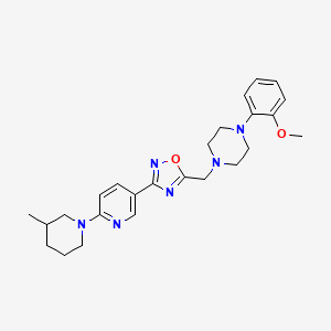 1-(2-methoxyphenyl)-4-({3-[6-(3-methylpiperidin-1-yl)pyridin-3-yl]-1,2,4-oxadiazol-5-yl}methyl)piperazine - 1251671-74-5
