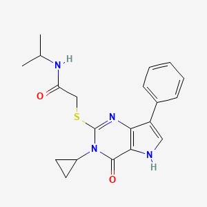 2-({3-cyclopropyl-4-oxo-7-phenyl-3H,4H,5H-pyrrolo[3,2-d]pyrimidin-2-yl}sulfanyl)-N-(propan-2-yl)acetamide - 1021258-62-7