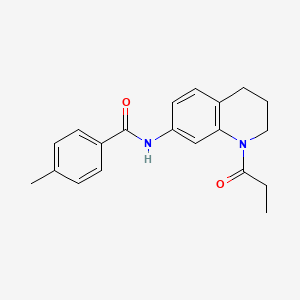 4-methyl-N-(1-propanoyl-1,2,3,4-tetrahydroquinolin-7-yl)benzamide - 946321-63-7