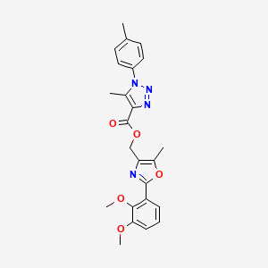 [2-(2,3-dimethoxyphenyl)-5-methyl-1,3-oxazol-4-yl]methyl 5-methyl-1-(4-methylphenyl)-1H-1,2,3-triazole-4-carboxylate - 1021219-54-4
