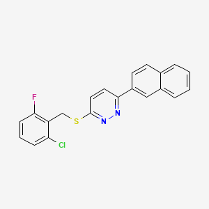 3-{[(2-chloro-6-fluorophenyl)methyl]sulfanyl}-6-(naphthalen-2-yl)pyridazine - 1171717-23-9