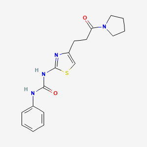 3-{4-[3-oxo-3-(pyrrolidin-1-yl)propyl]-1,3-thiazol-2-yl}-1-phenylurea - 1040647-59-3