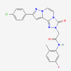 2-[11-(4-chlorophenyl)-5-oxo-3,4,6,9,10-pentaazatricyclo[7.3.0.0^{2,6}]dodeca-1(12),2,7,10-tetraen-4-yl]-N-(5-fluoro-2-methylphenyl)acetamide - 1207004-19-0