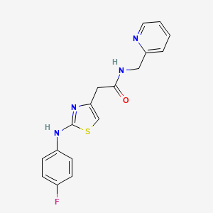 2-{2-[(4-fluorophenyl)amino]-1,3-thiazol-4-yl}-N-[(pyridin-2-yl)methyl]acetamide - 1040651-90-8