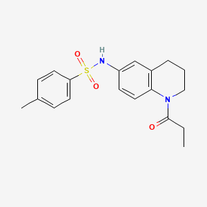 4-methyl-N-(1-propanoyl-1,2,3,4-tetrahydroquinolin-6-yl)benzene-1-sulfonamide - 946259-16-1