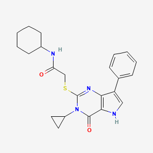 N-cyclohexyl-2-({3-cyclopropyl-4-oxo-7-phenyl-3H,4H,5H-pyrrolo[3,2-d]pyrimidin-2-yl}sulfanyl)acetamide - 1021258-56-9
