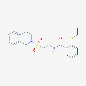 2-(ethylsulfanyl)-N-[2-(1,2,3,4-tetrahydroisoquinoline-2-sulfonyl)ethyl]benzamide - 922087-98-7