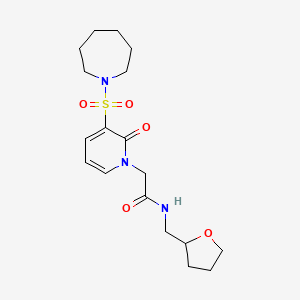 2-[3-(azepane-1-sulfonyl)-2-oxo-1,2-dihydropyridin-1-yl]-N-[(oxolan-2-yl)methyl]acetamide - 1251548-04-5