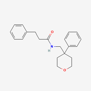 3-phenyl-N-((4-phenyltetrahydro-2H-pyran-4-yl)methyl)propanamide - 376371-41-4