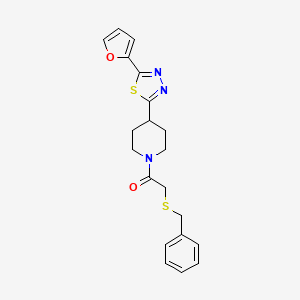 2-(benzylsulfanyl)-1-{4-[5-(furan-2-yl)-1,3,4-thiadiazol-2-yl]piperidin-1-yl}ethan-1-one - 1226427-64-0