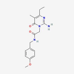 2-(2-amino-4-ethyl-5-methyl-6-oxo-1,6-dihydropyrimidin-1-yl)-N-[(4-methoxyphenyl)methyl]acetamide - 1251677-45-8