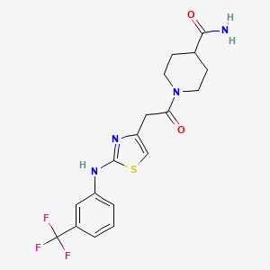 1-[2-(2-{[3-(trifluoromethyl)phenyl]amino}-1,3-thiazol-4-yl)acetyl]piperidine-4-carboxamide - 1040650-13-2