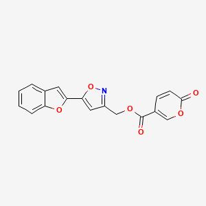 [5-(1-benzofuran-2-yl)-1,2-oxazol-3-yl]methyl 2-oxo-2H-pyran-5-carboxylate - 1203020-83-0