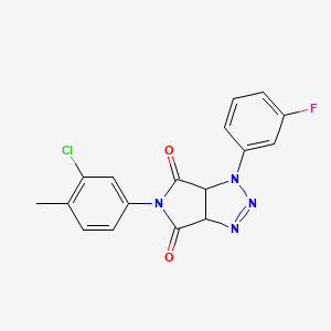 5-(3-chloro-4-methylphenyl)-1-(3-fluorophenyl)-1H,3aH,4H,5H,6H,6aH-pyrrolo[3,4-d][1,2,3]triazole-4,6-dione - 1216720-73-8