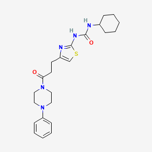 1-cyclohexyl-3-{4-[3-oxo-3-(4-phenylpiperazin-1-yl)propyl]-1,3-thiazol-2-yl}urea - 1040668-75-4