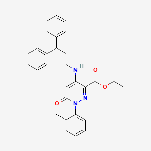 ethyl 4-[(3,3-diphenylpropyl)amino]-1-(2-methylphenyl)-6-oxo-1,6-dihydropyridazine-3-carboxylate - 922015-34-7