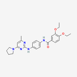 3,4-diethoxy-N-(4-{[4-methyl-6-(pyrrolidin-1-yl)pyrimidin-2-yl]amino}phenyl)benzamide - 946268-17-3
