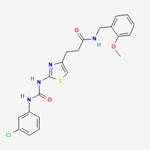3-(2-{[(3-chlorophenyl)carbamoyl]amino}-1,3-thiazol-4-yl)-N-[(2-methoxyphenyl)methyl]propanamide - 1040668-35-6