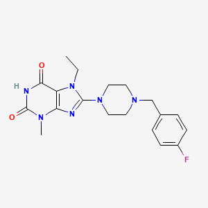 7-ethyl-8-(4-(4-fluorobenzyl)piperazin-1-yl)-3-methyl-1H-purine-2,6(3H,7H)-dione - 878429-65-3
