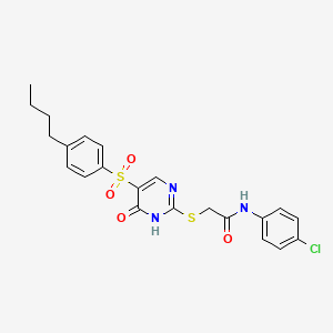 2-{[5-(4-butylbenzenesulfonyl)-6-oxo-1,6-dihydropyrimidin-2-yl]sulfanyl}-N-(4-chlorophenyl)acetamide - 1021260-04-7