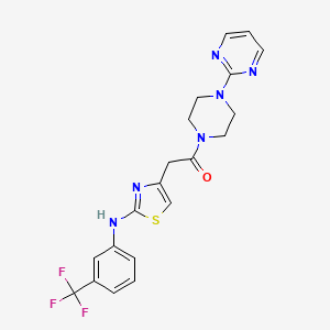 1-[4-(pyrimidin-2-yl)piperazin-1-yl]-2-(2-{[3-(trifluoromethyl)phenyl]amino}-1,3-thiazol-4-yl)ethan-1-one - 1040650-03-0
