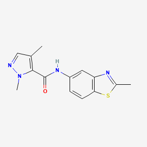 1,4-dimethyl-N-(2-methyl-1,3-benzothiazol-5-yl)-1H-pyrazole-5-carboxamide - 1207038-78-5