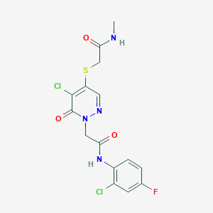 2-[(5-chloro-1-{[(2-chloro-4-fluorophenyl)carbamoyl]methyl}-6-oxo-1,6-dihydropyridazin-4-yl)sulfanyl]-N-methylacetamide - 1251628-77-9